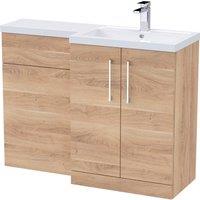 Balterley Vanity Basin & WC Unit Right Hand Bleached Cuneo Oak 1100mm x 390mm in Brown