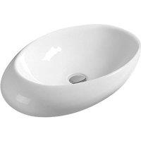 Balterley Oval Bathroom Countertop Basin, White, Contemporary Style, 490 mm in White