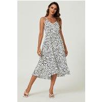 FS Collection Women's Button Down High Low Strappy Dress In White | Size: XS