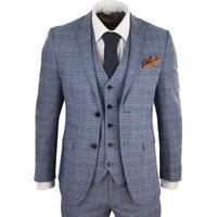Paul Andrew Men's Victor Blue 3 Piece Suit Check Classic | Size: 38R