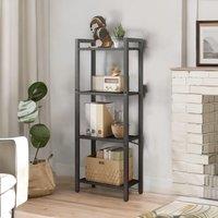 FURNOS 4 Tier Storage Shelf Living Room Bedroom Furniture Black