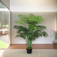 FURNOS Artificial 125CM Tall Decorative Palm Plant in Green