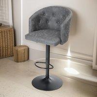 FURNOS 2PC Height Adjustable 360 Swivel Barstools Set With Backrest & Armrest Grey