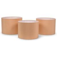 ValueLights Torbery Set of 3 Nesting Easy Fit Ceiling Light Lamp Shades with Bulbs in Camel