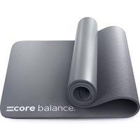 Core Balance Yoga Pilates Mat 10mm Thick Foam Exercise Gym Fitness Carry Strap in Grey