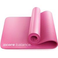Core Balance Yoga Pilates Mat 10mm Thick Foam Exercise Gym Fitness Carry Strap in Pink