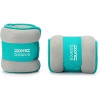 Core Balance Ankle Wrist Weights x 2 Neoprene Adjustable Running Walking Training in Teal | Size: 1.5kg