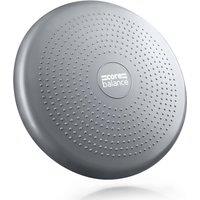 Core Balance Inflatable Wobble Cushion Stability Training Air Pad Board With Pump in Grey