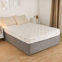 OHS Teddy Soft Warm Thermal Mattress Topper Fitted Sheet, Cream | Size: Double Fitted