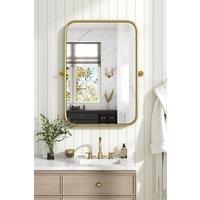 Metal Rectangular Decorative Wall Mounted Mirror, 70cm W x 2cm D x 92cm H