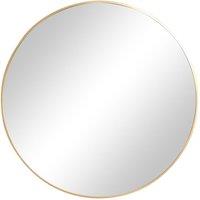 Melody Maison Large Round Antique Gold Wall Mirror - 80cm X 80cm in Metallic Gold | Size: 80 cm X 80 cm