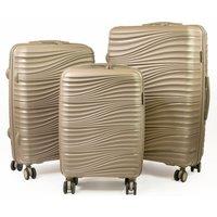 Pierre Cardin Riviera Hard Travel Suitcase 8 Spinner Wheeled Luggage with TSA Locks in Gold | Size: Small