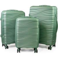 Pierre Cardin Riviera Hard Travel Suitcase 8 Spinner Wheeled Luggage with TSA Locks in Green | Size: Small