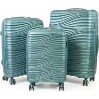 Pierre Cardin Riviera Hard Travel Suitcase 8 Spinner Wheeled Luggage with TSA Locks in Teal | Size: Large