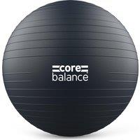 Core Balance Gym Ball Exercise Fitness Yoga Pregnancy Anti Burst 45-85cm with Pump in Black | Size: 75 cm
