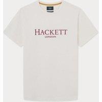 Hackett Men's Heritage Classic Large Logo Short Sleeve T-Shirt White | Size: Medium