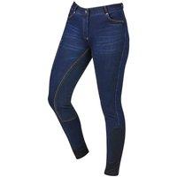 Dublin Women's Shona Denim Suede Seat Breeches in Dark Blue | Size: 8