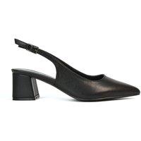XY London Women's 'Devon' Court Shoe Block Heels With Slingback in Black | Size: 6