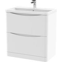 Balterley Floor Standing 2 Drawer Vanity Basin Unit Polymarble Basin White 800mm
