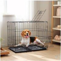 70cm W x 50cm D x 60cm H Wire Dog Crate with 2 Doors and 2 Tray