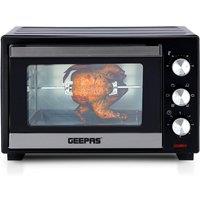 Geepas 25L Mini Oven Toaster Grill Tabletop Compact Portable Baking Cooker 1600W in Black