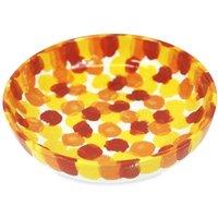 Verano Spanish Ceramics Petalo Hand Painted Kitchen Dining Shallow Serving Bowl 23cm in Red