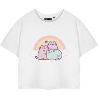 Pusheen Women's Cropped Short Sleeved T-Shirt | White | Official Merch | Size: Large
