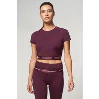 TLC Sport Women's St Tropez Cropped Tee in Burgundy | Size: Large