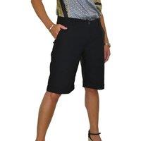 Paulo Due Women's Stretch Cuffed Bermuda Shorts in Black | Size: 20