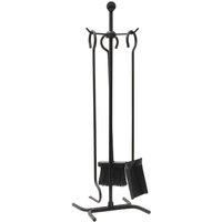 JVL Edale 3 Piece Companion Set + Stand in Black
