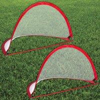 Rexco 2 x 6Ft Pop Up Football Nets Portable Folding Soccer Goal Post Set in Red