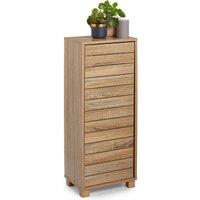 VonHaus Chester Freestanding Oak Wood Effect 1 Door Bathroom Storage Cabinet in Natural