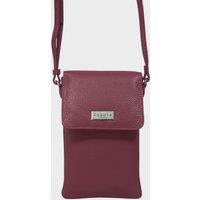 Assots London Women's 'MARIA' Full Grain Real Leather Crossbody Phone Bag in Dark Pink