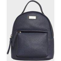 Assots London Women's Betty' Zip Top Mini Pebble Grain Leather Backpack in Navy