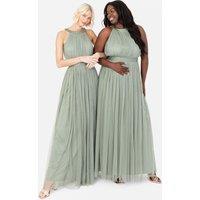 Anaya with Love Women's Recycled Halter Neck Maxi Dress in Green | Size: 16
