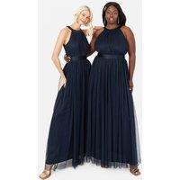 Anaya with Love Women's Recycled Halter Neck Maxi Dress in Dark Navy | Size: 12