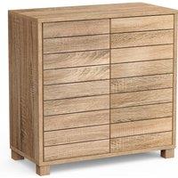 VonHaus Chester Floor Standing Oak Wood Effect Bathroom Storage Cabinet in Brown