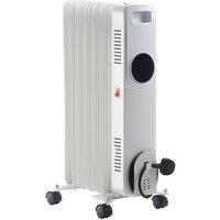 Daewoo Digital 1500W 7-Fin Oil Filled Radiator Portable Heater Remote Control in White