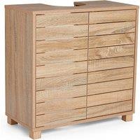 VonHaus Chester Freestanding Oak Wood Effect Under Sink Bathroom Cabinet in Natural