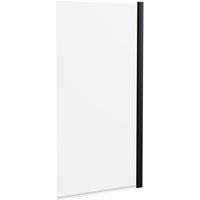Balterley 6mm Toughened Safety Glass Straight Reversible Bath Screen - Black