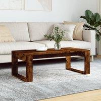 Berkfield Home Coffee Table Smoked Oak 102x50x35 cm Engineered Wood in Brown | Size: 102 x 50 x 35 cm