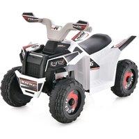Costway Ride on Car 6V Battery Powered ATV 4 Wheeler Quad Toy Electric Vehicle in White