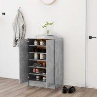 Berkfield Home Shoe Cabinet Concrete Grey 60x35x92 cm Engineered Wood | Size: 60 x 35 x 92 cm