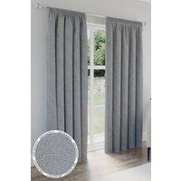 Enhanced Living 'Dallas' Grey 100% Blackout, Thermal, Linen Look Pair of Pencil Pleat Curtains | Size: 168 cm width x 183 cm drop