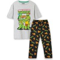 Teenage Mutant Ninja Turtles Men's Short Sleeve Long Leg Pyjama Set | Mens in Black | Size: Small
