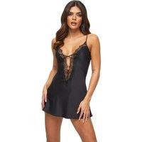 Ann Summers Women's Cherryann Satin Chemise Black | Size: Small