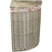 Red Hamper Cotton Lined Antique Wash Wicker Laundry Basket in Brown