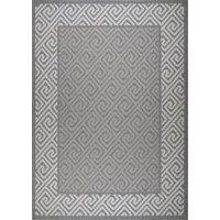 London Rug Company Nicole Luxury Indoor & Outdoor Flat Pile Rug in Grey | Size: 240 cm x 340 cm