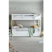 Time4sleep Essentials White Wooden Bunk Bed Frame With Trundle | Size: Single