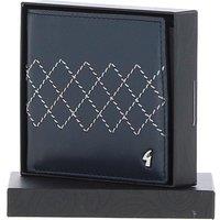 GABICCI Men's Real Leather 4 Card Bilfold Wallet in Navy